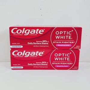 ⭐4/$15 Colgate Optic White Whitening Toothpaste Sensitivity Relief Clean Mint